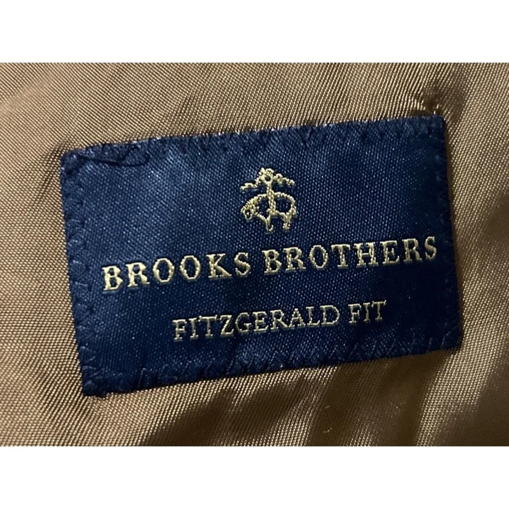 Brooks Brothers Fitzgerald Fit Tan Plaid 100% Wool Blazer Size 48R‎